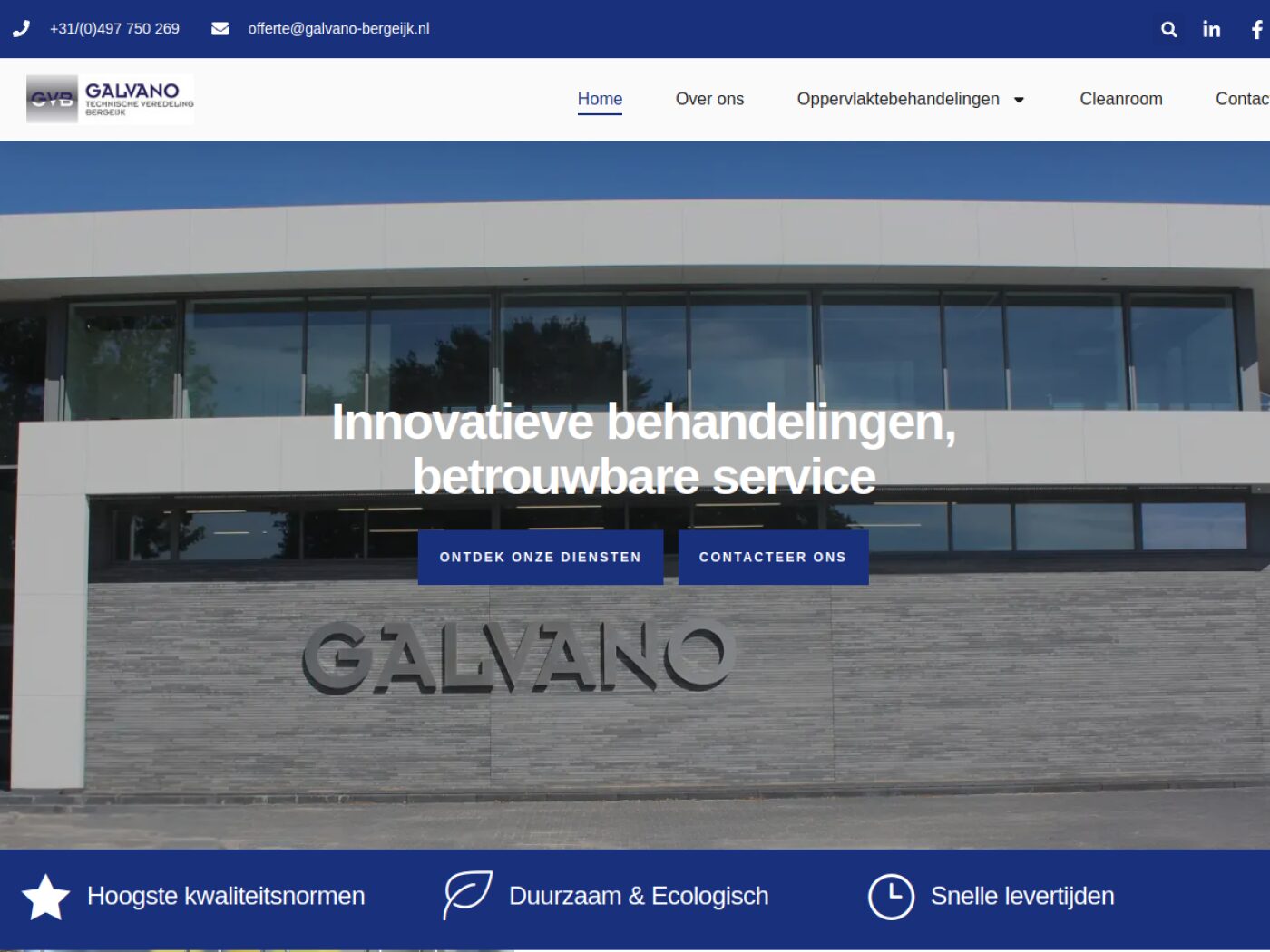 Project Galvano Bergeijk – webdesign door Davy Janssens