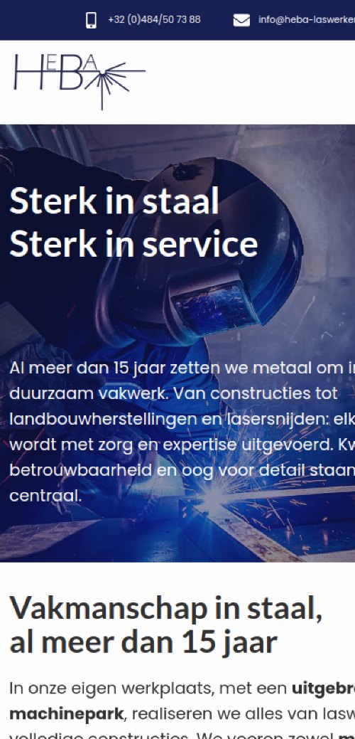 Website van Heba Laswerken, ontwikkeld door Davy Janssens